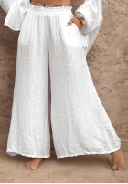 Material Hose wide leg Forever June Weiß