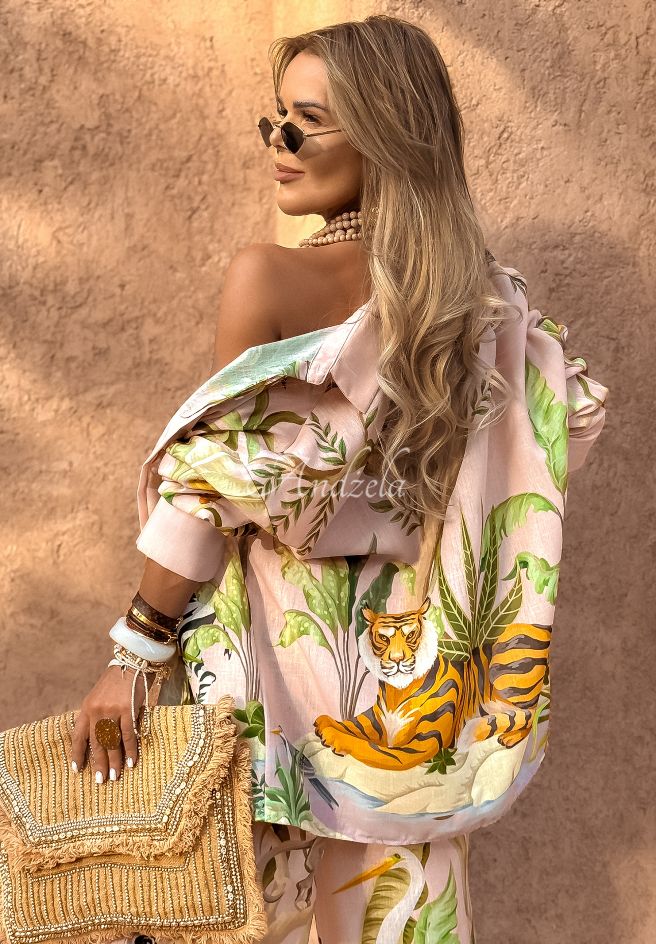 Set Hemd und Hose wide leg Safari Dreams Rosa