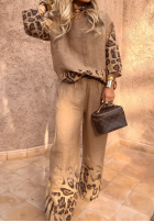 Set Bluse i Rock w panterkę Summer Person Beige