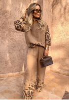 Set Bluse i Rock w panterkę Summer Person Beige