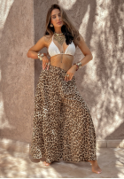 Material Hose wide leg w panterkę Place For You Beige