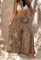 Material Hose wide leg w panterkę Place For You Beige