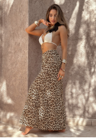 Material Hose wide leg w panterkę Place For You Beige