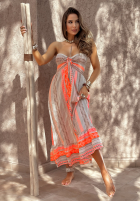 Wzorzysta Kleid I Missed Summer Beige-Orange