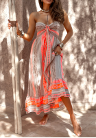 Wzorzysta Kleid I Missed Summer Beige-Orange