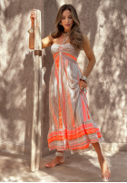Wzorzysta Kleid I Missed Summer Beige-Orange