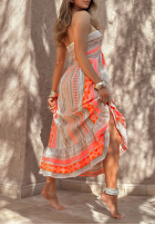 Wzorzysta Kleid I Missed Summer Beige-Orange