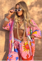 Set koszule i Hose wide leg Mit Muster Piece Of Paradise Rosa