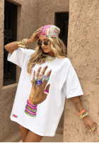 T-Shirt z nadrukiem MC Love Stone Weiß