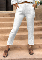 Materiałowe spodnie Afternoon Sun białe