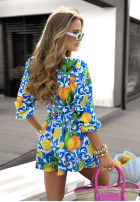 Komple Bluse i krótkie spodenki w cytrynki Lemonade Obsession biało-Blau