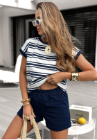 Set w paski Bluse i spodenki As Soon As Possible Dunkelblau