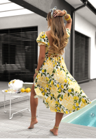 Kleid z bufkami w cytrynki Lemon Taste Weiß