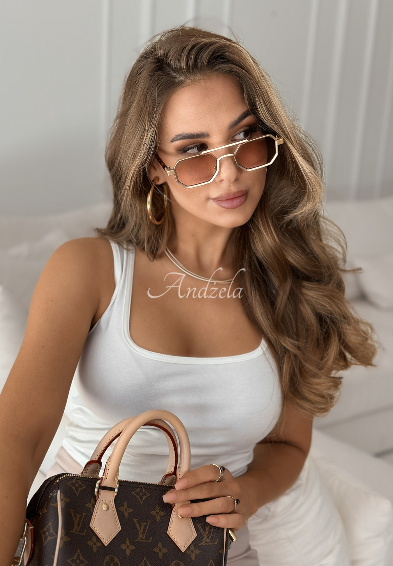 Sonnenbrille Charm & Radiance golden-Braun