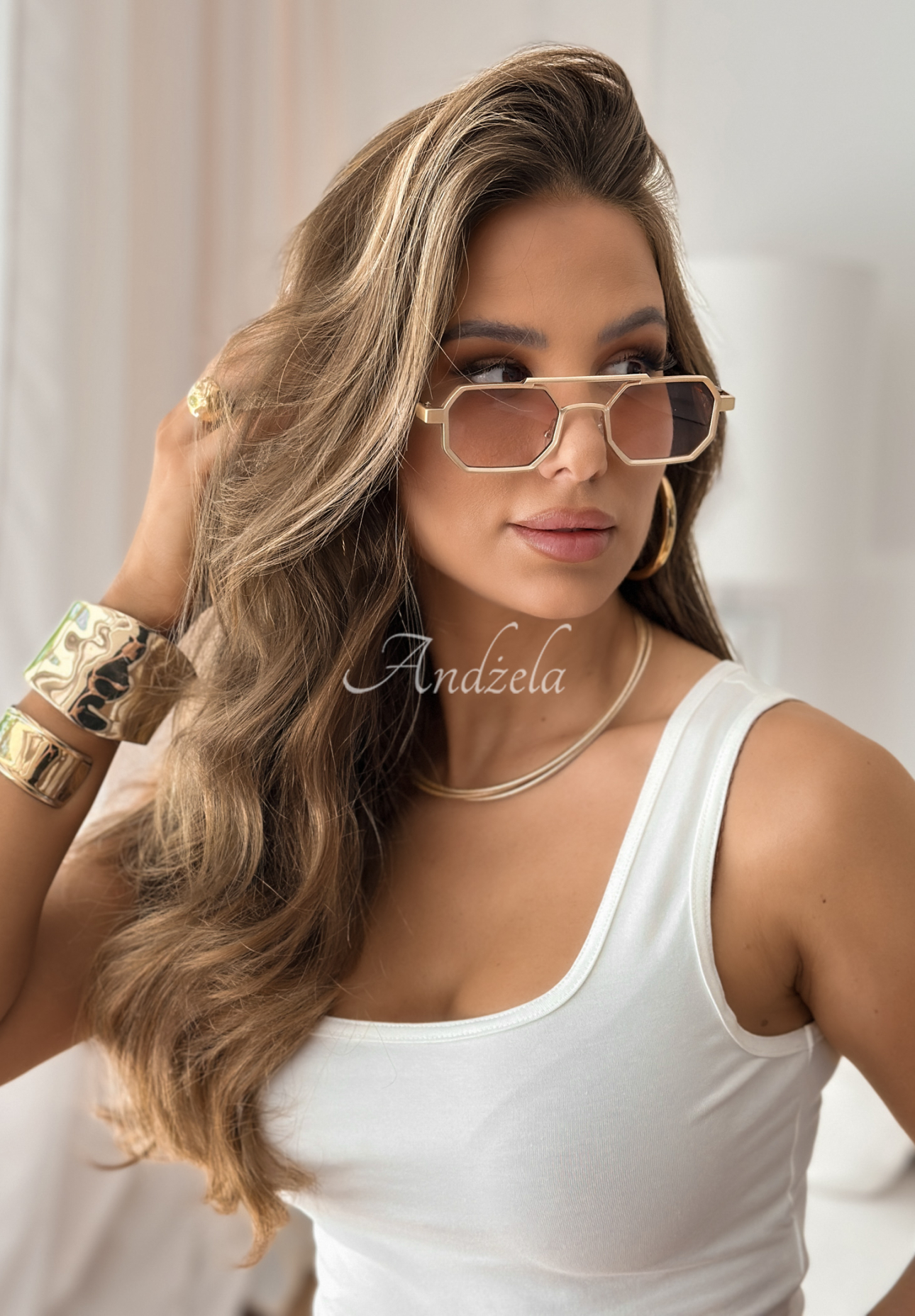 Sonnenbrille Charm &amp; Radiance golden-Braun
