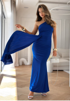 Asymetryczna sukienka maxi Time To Dance kobaltowa