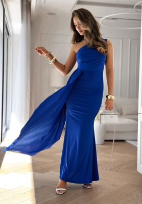 Asymmetrisches Maxikleid Time To Dance Kobaltblau