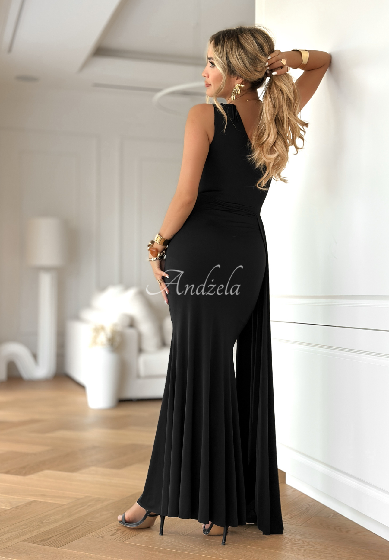 Asymmetrisches Maxikleid Time To Dance Schwarz