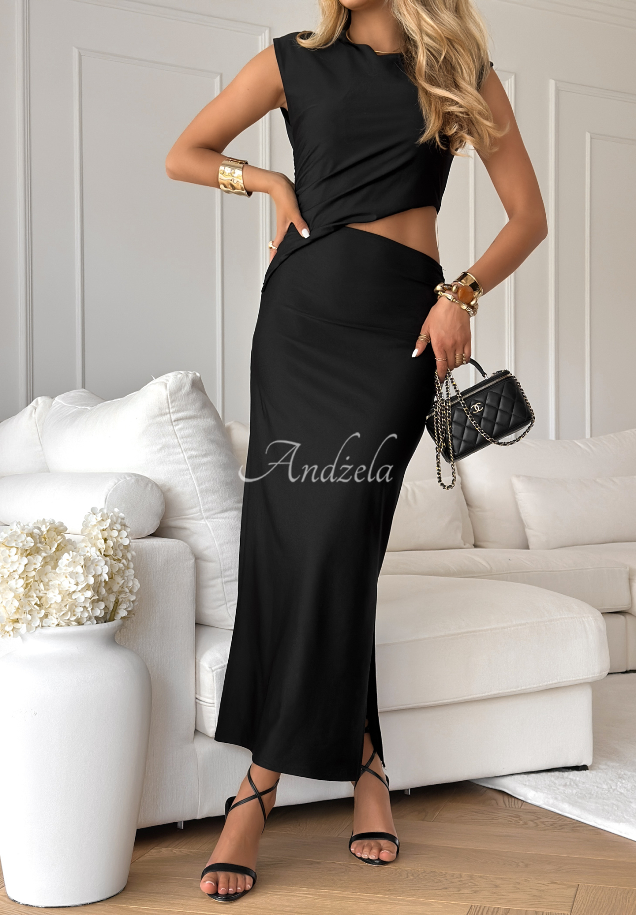 Kleid mit Rüschen Late Nights Schwarz
