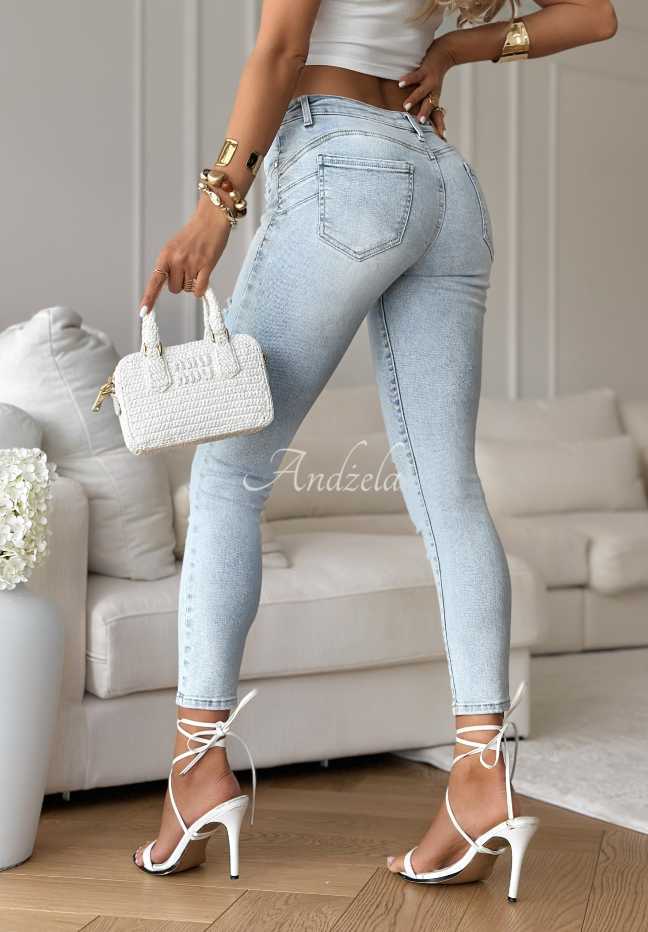 Denim-Hose skinny Corinne Hellblau