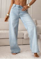 Hose Jeans wide leg You Stand There Hellblau