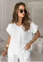 Lniana Bluse Desert Princess Weiß