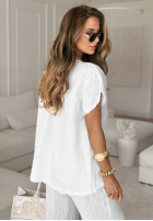 Lniana Bluse Desert Princess Weiß