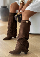 Lange zamszowe Stiefel Cartagena Schokoladenbraun