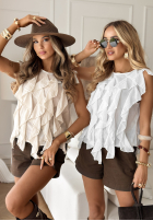 Bluse z falbankami Ocean Way Weiß