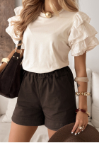 Bluse z falbankami Sweet Ruffy Vanillefarben