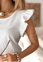 Bluse z falbankami Melville Island Weiß