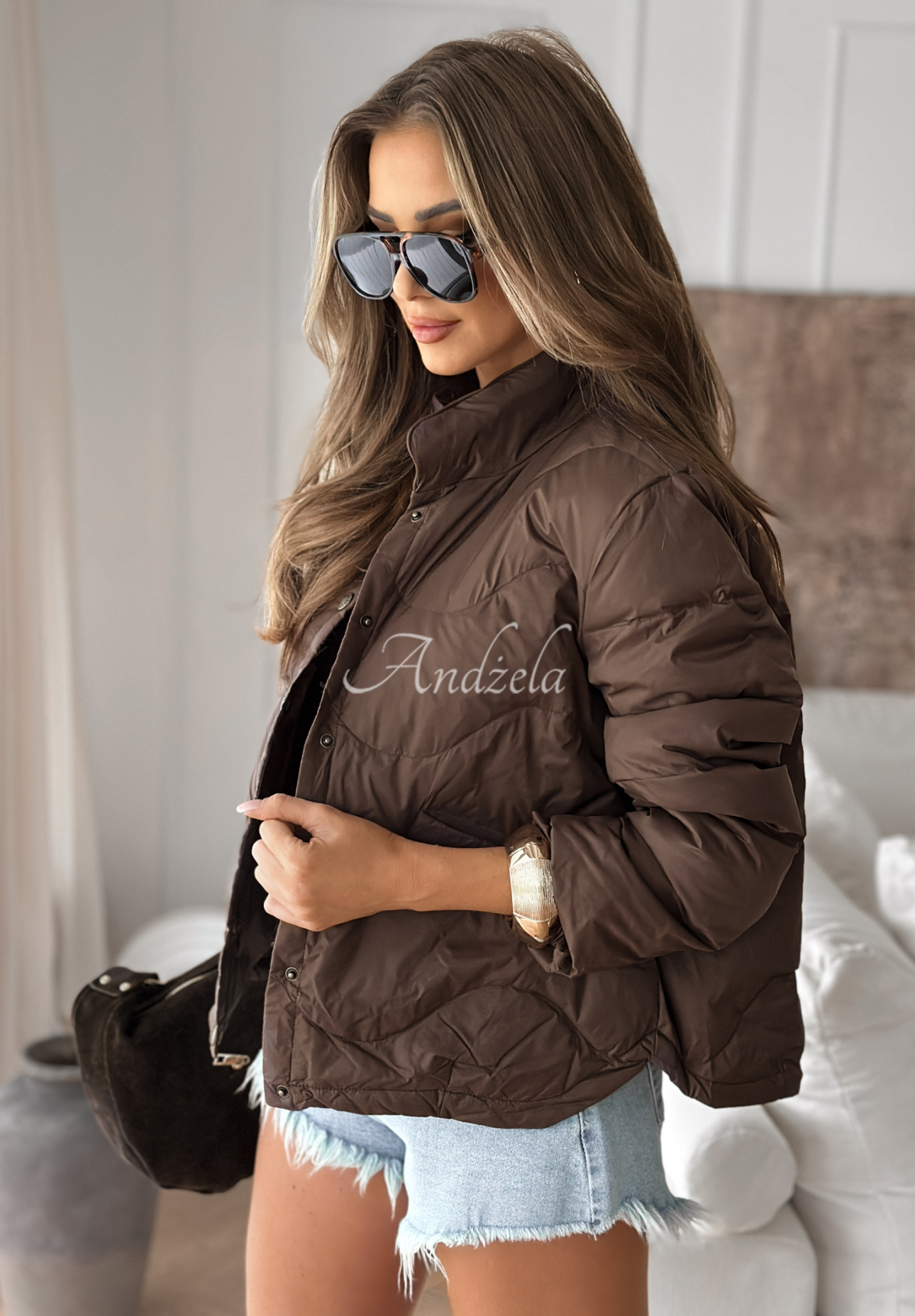 Kurze Daunenjacke Last Thing Schokoladenbraun