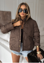 Krótka puchowa kurtka Last Thing czekoladowa