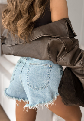 Feel The Heat light blue denim shorts