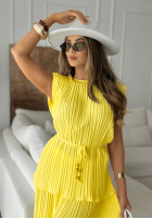 Plisowany Set Bluse i Hose wide leg Afternoon Sun Gelb