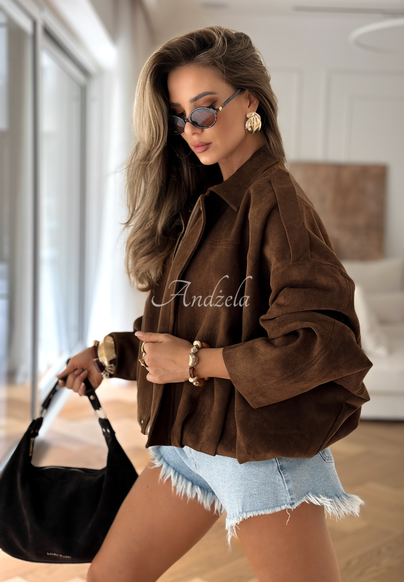 Wildlederjacke Oklahoma City Schokoladenbraun