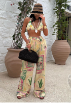 Hose wide leg Mit Muster La Milla Sunbathing Today Bananengelb