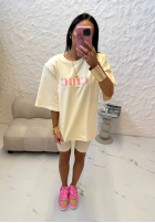 T-Shirt z nadrukiem La Milla I Got Me Ecru