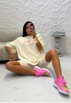 T-Shirt z nadrukiem La Milla I Got Me Ecru