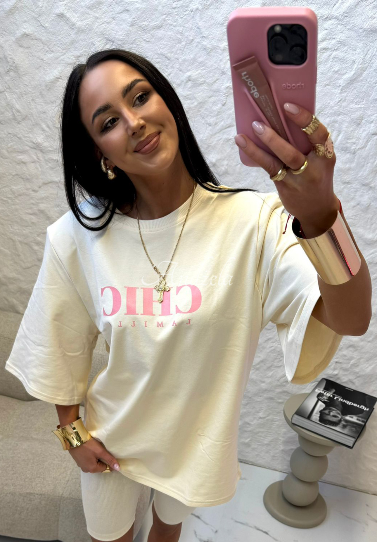 T-Shirt mit Print La Milla I Got Me  Vanillefarben
