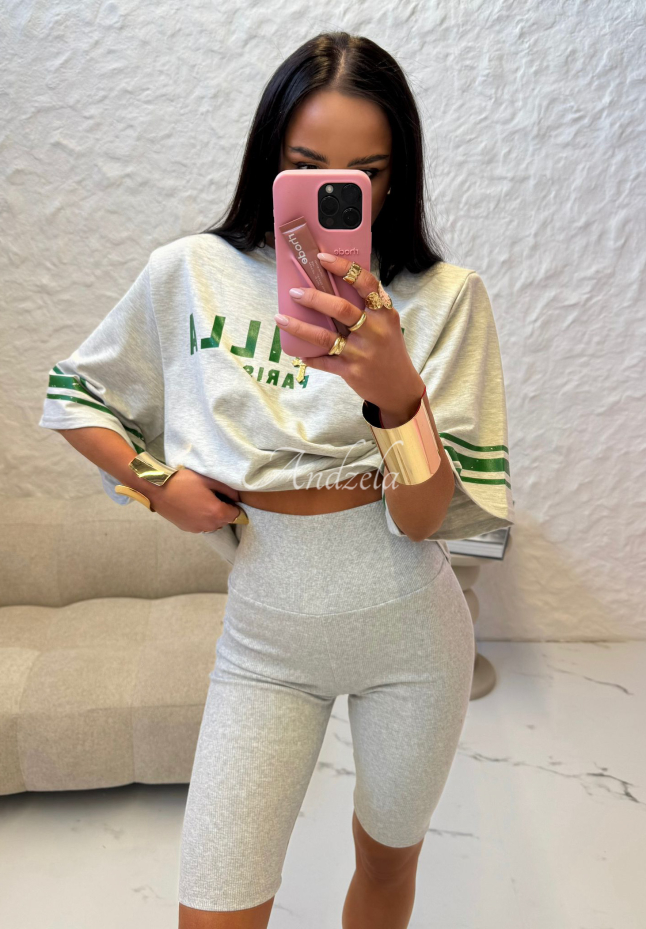 T-Shirt mit Print La Milla Love Paris Grau