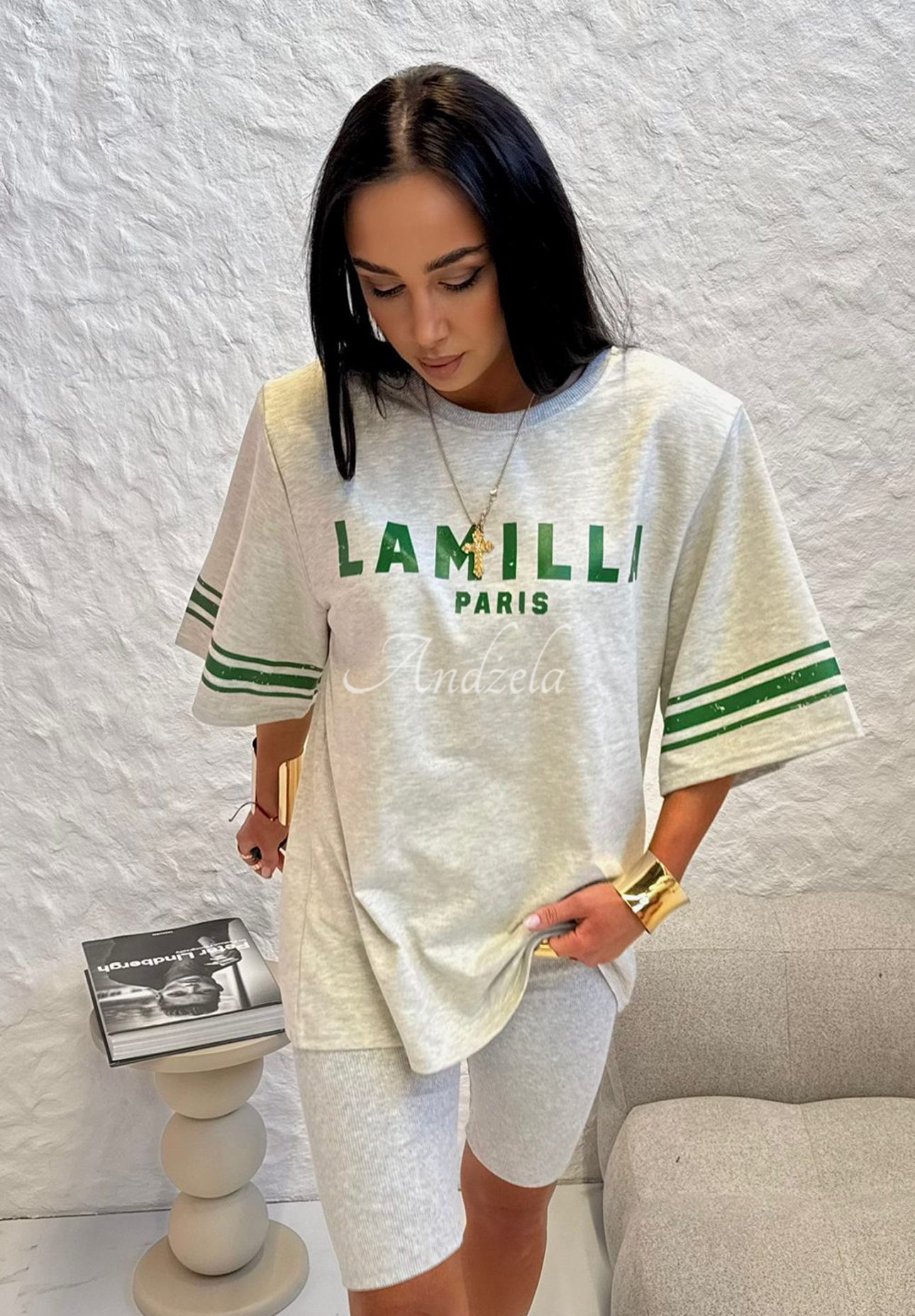 T-Shirt mit Print La Milla Love Paris Grau