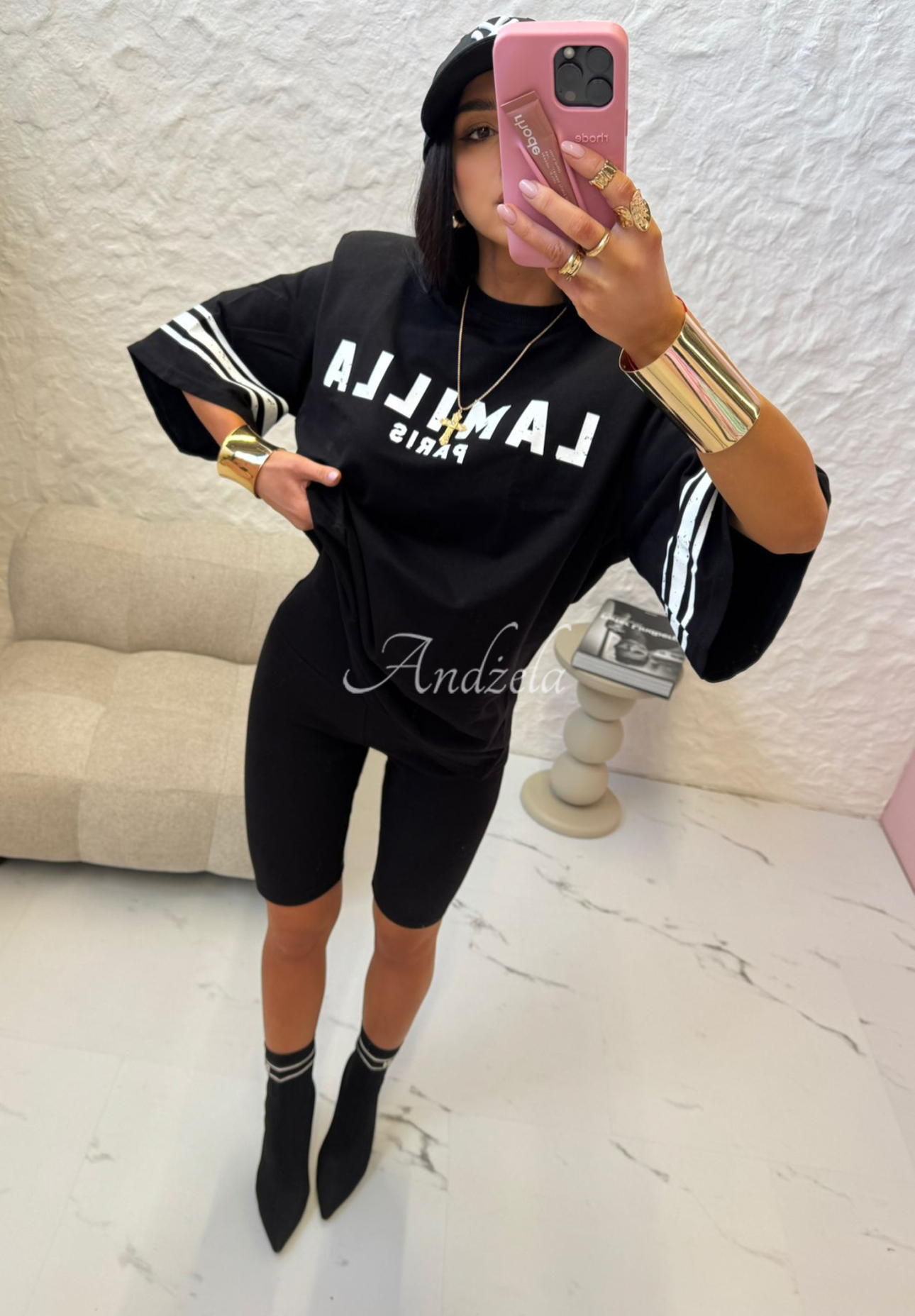 T-Shirt mit Print La Milla Love Paris Schwarz