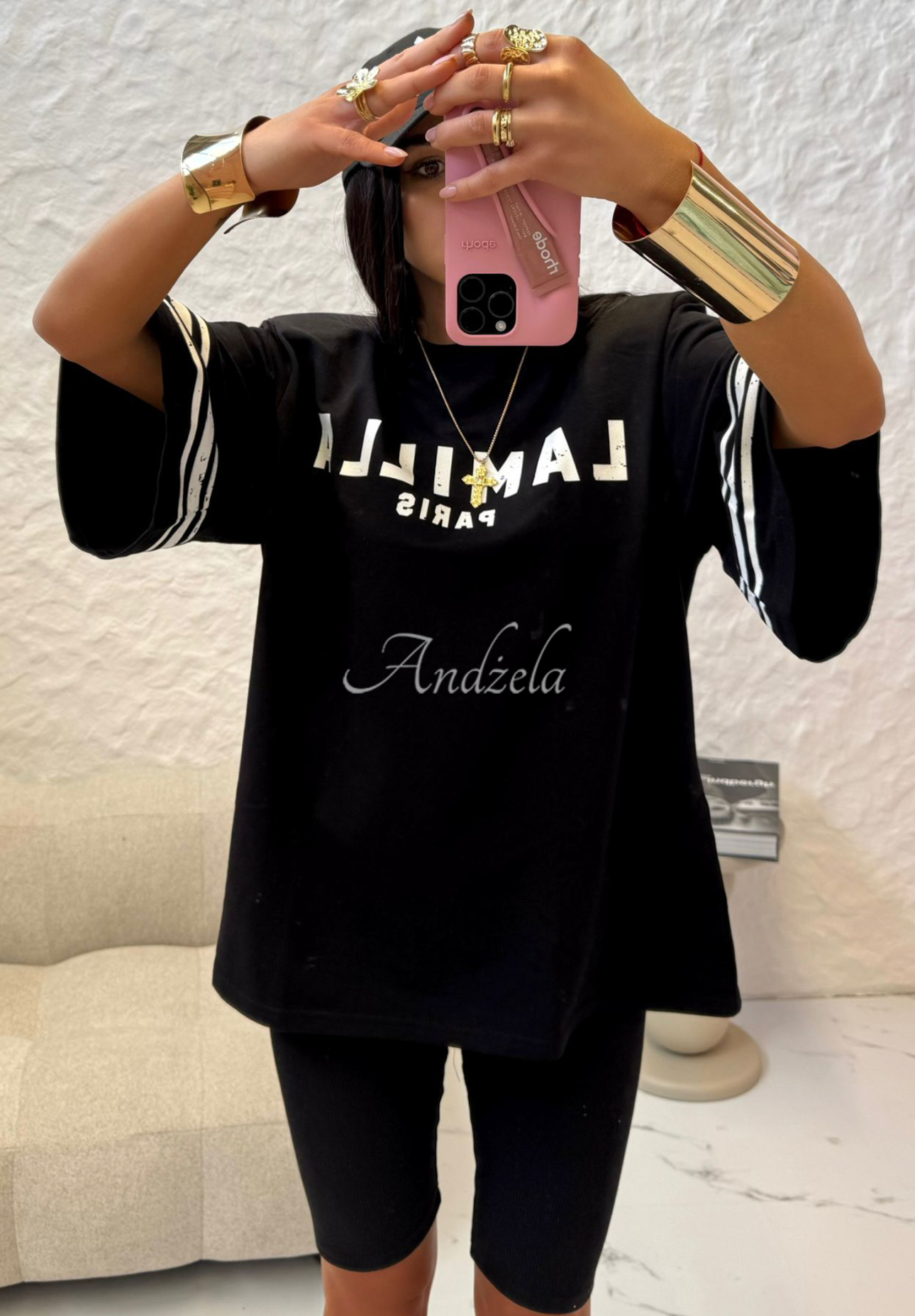 T-Shirt mit Print La Milla Love Paris Schwarz