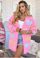 Kardigan w serca Ever Romantic różowy