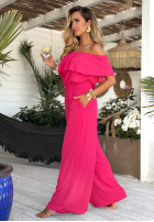 Długi Jumpsuit Kleid im spanischen Stil Secret Lagoons Fuchsia
