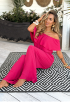 Długi Jumpsuit Kleid im spanischen Stil Secret Lagoons Fuchsia
