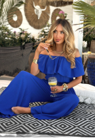 Długi Jumpsuit Kleid im spanischen Stil Secret Lagoons Kobaltblau