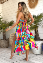 Wzorzysta Kleid maxi na ramiączkach Paradise Rainbow żółto-Grün