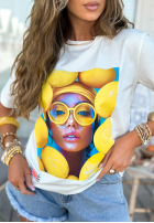 T-Shirt z nadrukiem MC Yellow Inspiration Weiß
